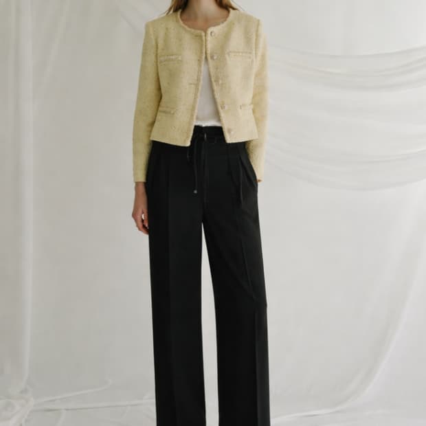 미샤 와이드 스트링 투턱 팬츠 44사이즈