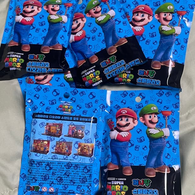 퍼니팝 슈퍼마리오 디오라마 스탠드 미개봉 랜덤 6개 일괄판매