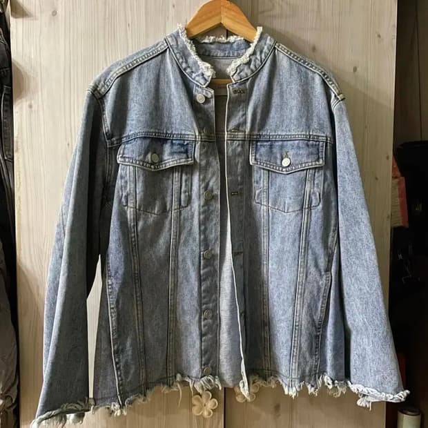 데미지 데님 자켓 청자켓 연청