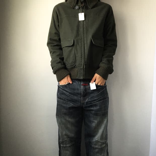 Ribbed layered high neck jacket