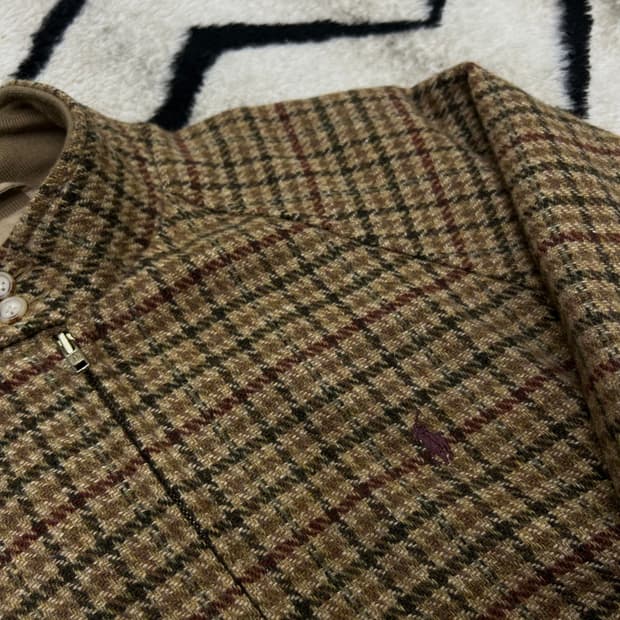 [실측L]폴로랄프로렌 90s 건클럽 체크 울 헤링턴 자켓