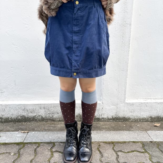 메르시보꾸 코듀로이 벌룬 스커트