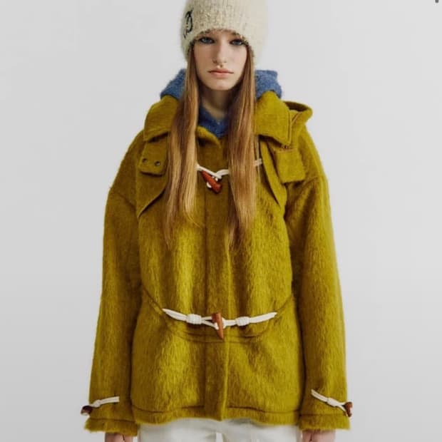 (새상품) 데비어퍼 더블코트 머스타드 OS