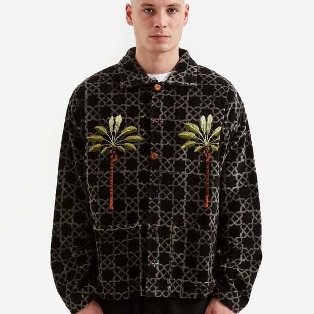 Story mfg 벨벳 프린팅 코튼 자켓 L size