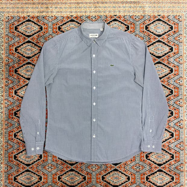 라코스테 블루 잔체크패턴 긴팔 셔츠 남성M