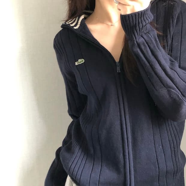라코스테 네이비 니트집업