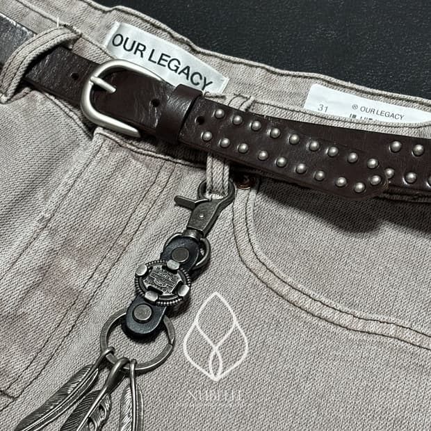 🌗 Stud vegetable belt / 스터드 베지터블 소가죽 벨트