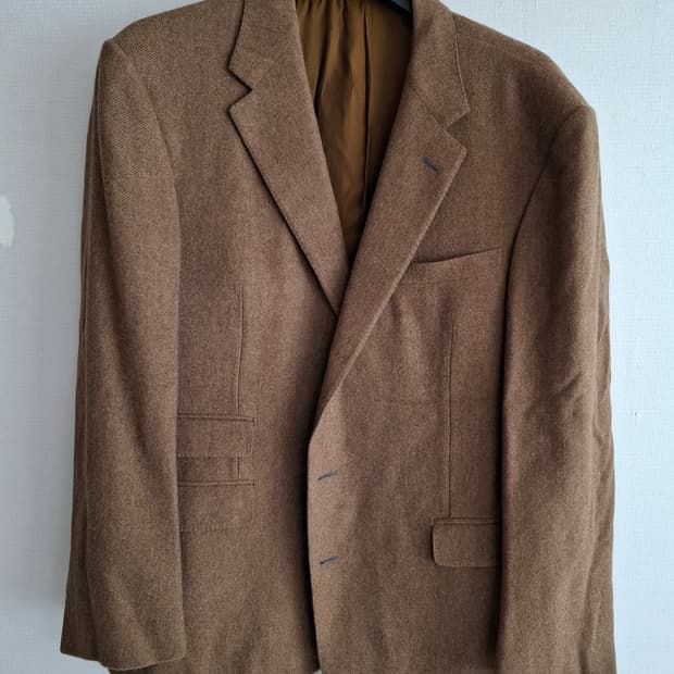 46R 폴로 퍼플라벨 캐시50 스포츠코트 브라운 자켓 트위드