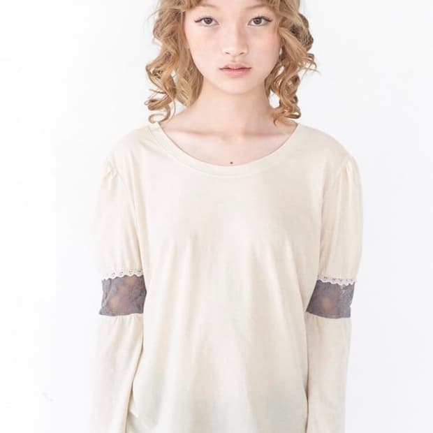 구함) 샵페어리 퍼프 레이스 트리밍 탑