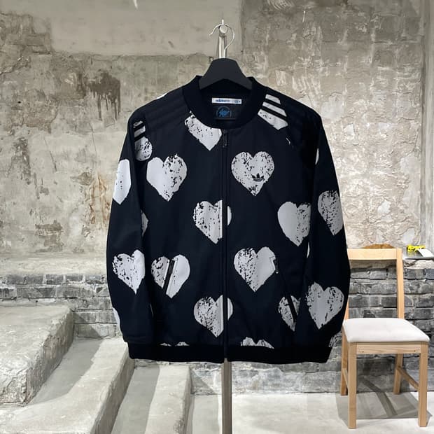 아디다스 블랙 벌키 하트 파이어버드 트랙 져지