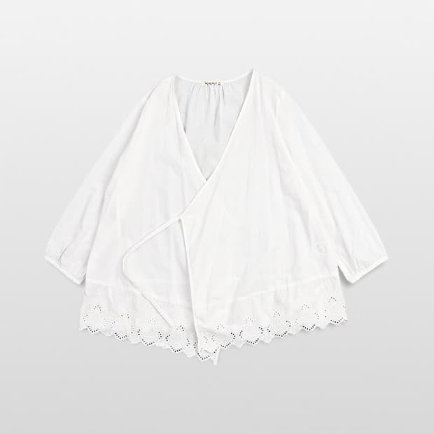 SM2 Eyelet Lace Wrap Blouse