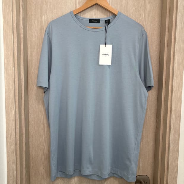 새상품)띠어리 PRECISE TEE 피마코튼 반팔티XL/더스티블루