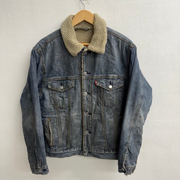 리바이스 USA 데님 쉐르파 트러커 자켓  M