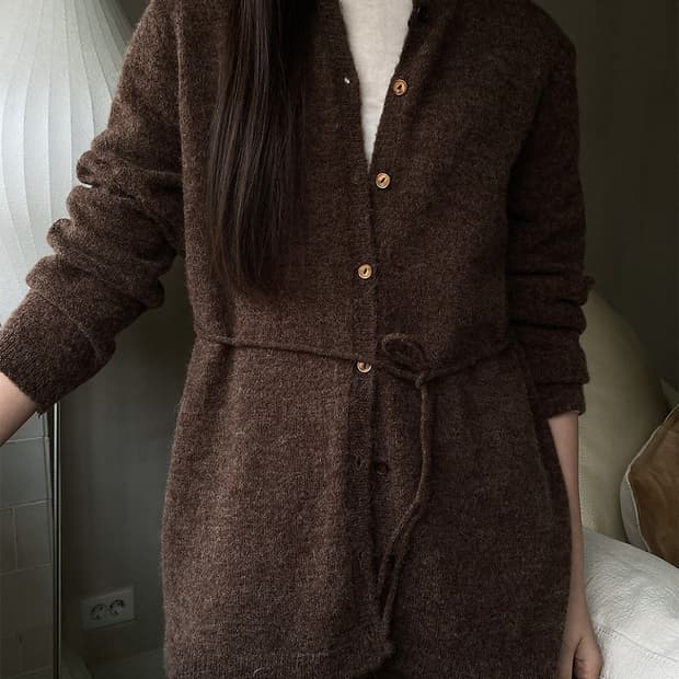 킨다베이지(page) 사브레 알파카 스트링 가디건