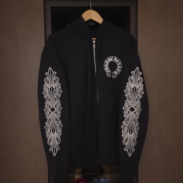 [M] 크롬하츠 홀스슈 플로랄 퍽유 후드집업 블랙