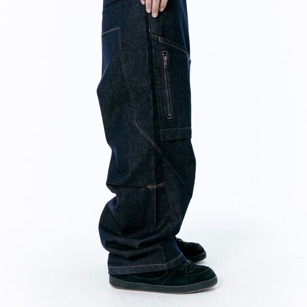 Etce SIDE POCKET CURVED DENIM (BLUE) M