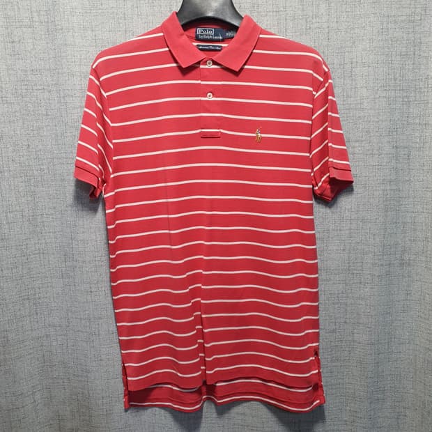 폴로 랄프로렌 스트라이프 반팔 카라티 레드 