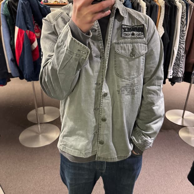 M)아비렉스 빈티지 패치 셔츠 자켓