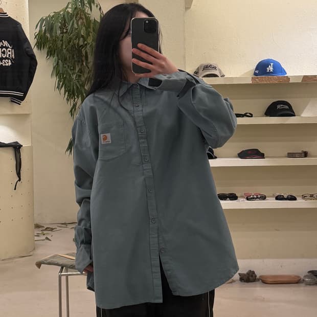 칼하트 원포켓 워크 셔츠 그린 U419