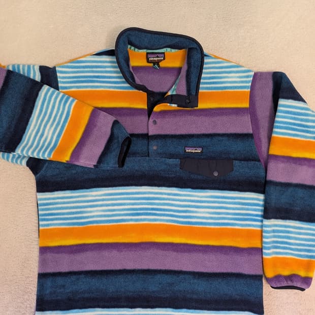 14FW 파타고니아 신칠라 스냅-T 플리스 스트라이프 멀티컬러