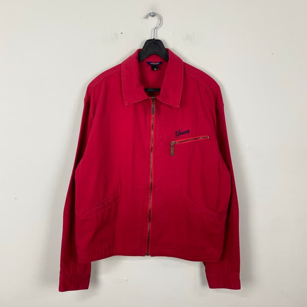 게스 진 레드 워크자켓 S