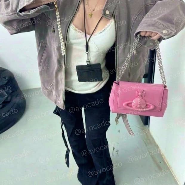 비비안웨스트우드 핑크 헤이즐 미디움 숄더백