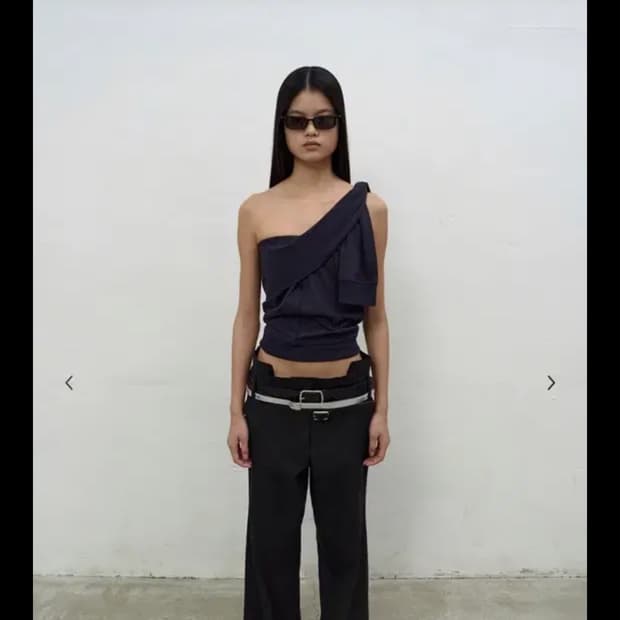 Lcdc BUSTIER DETAIL JERSEY TOP navy 