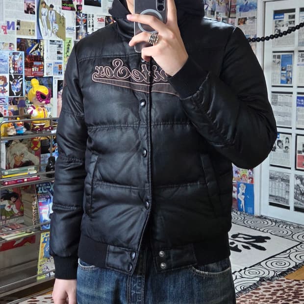 엠엘비 화이트 삭스 레이어드 덕다운 후드 패딩