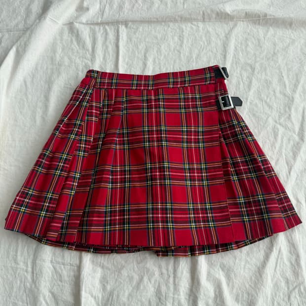 캐캐체 펑크 갸루 체크 미니 스커트