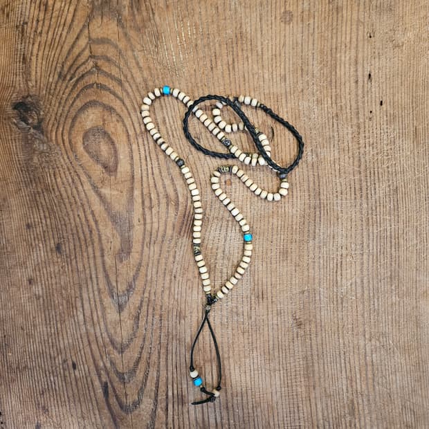 빈티지 실버 비즈 목걸이 