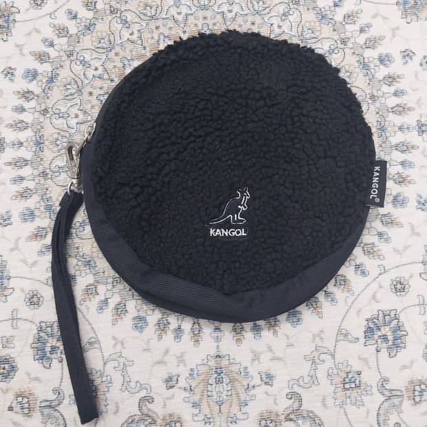 캉골 블랙 뽀글이 파우치백