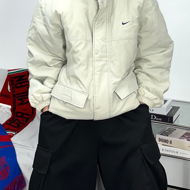나이키 90s 올드스쿨 베이지 점퍼 XL