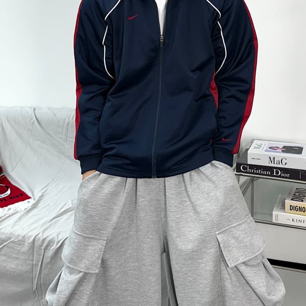 나이키 00s 네이비 레드 사이드라인 져지 L