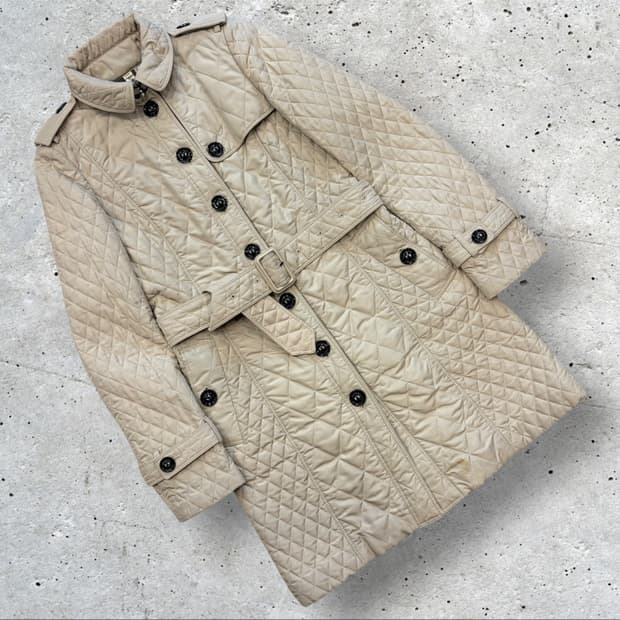 [4] 버버리 퀄팅 트렌치 벨티드 코트 베이지 C562