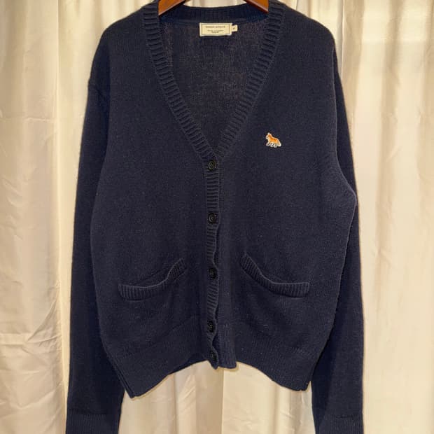 메종 키츠네 베이비 폭스 패치 가디건