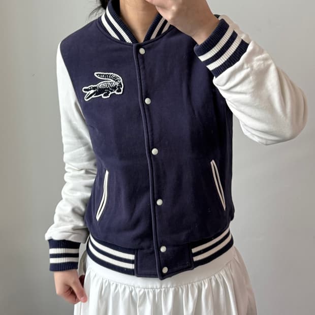 [40] 라코스테 빅로고 바시티 자켓