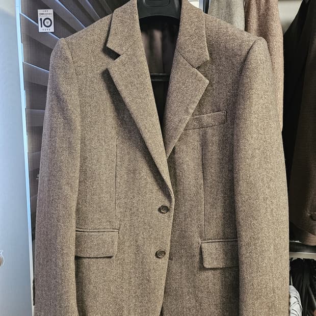 (M) 지오다노 브라운 헤링본 울 블레이저 