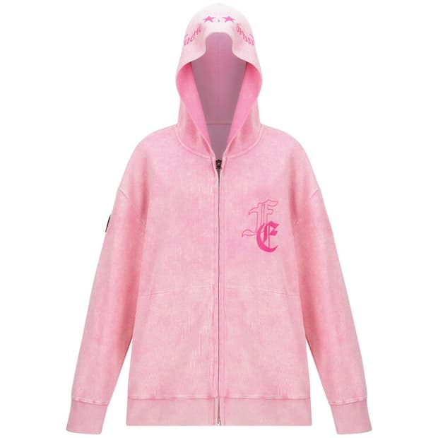 샵페어리 와플 후드집업 neon pink 택O새상품