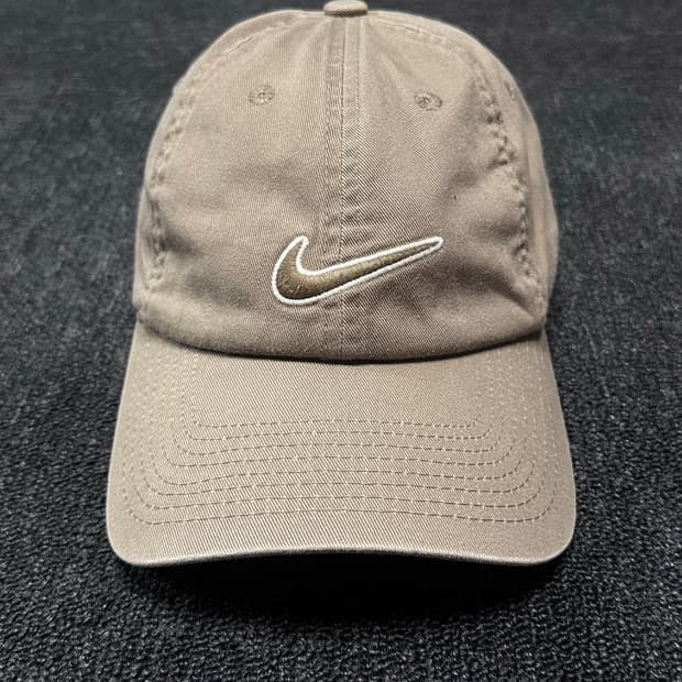 Nike 헤리티지 86 스우시 로고 스트랩백 캡 브라운 