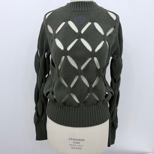 스테판쿡 슬레쉬 니트 카키 S