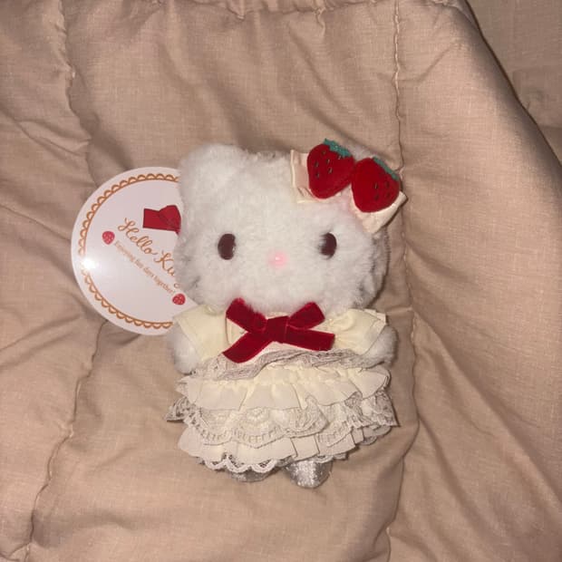 딸기쇼트케이크 헬로키티 마스코트 인형 키링