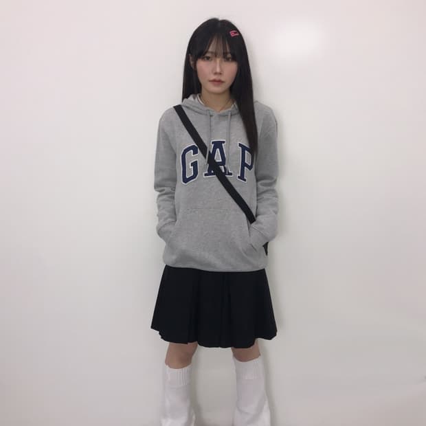 'GAP' Grey & Navy Logo Hoodie