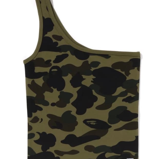 베이프 원숄더 탱크탑 카모
