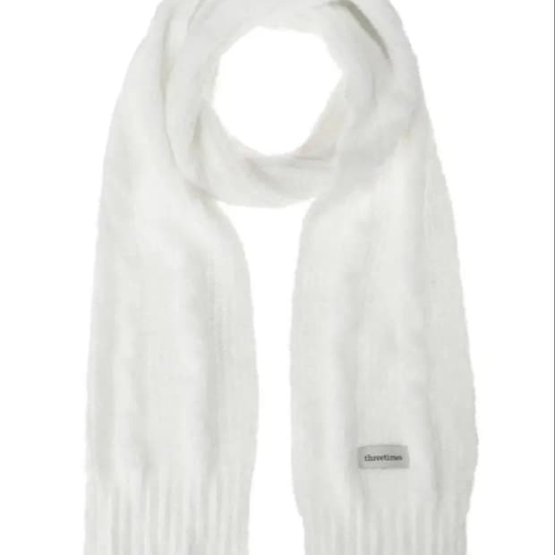 쓰리타임즈 베일리 케이블 스카프 목도리 머플러 아이보리