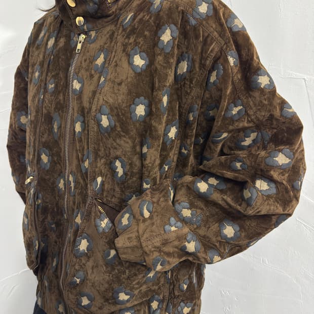 leopard suede bomber jacket