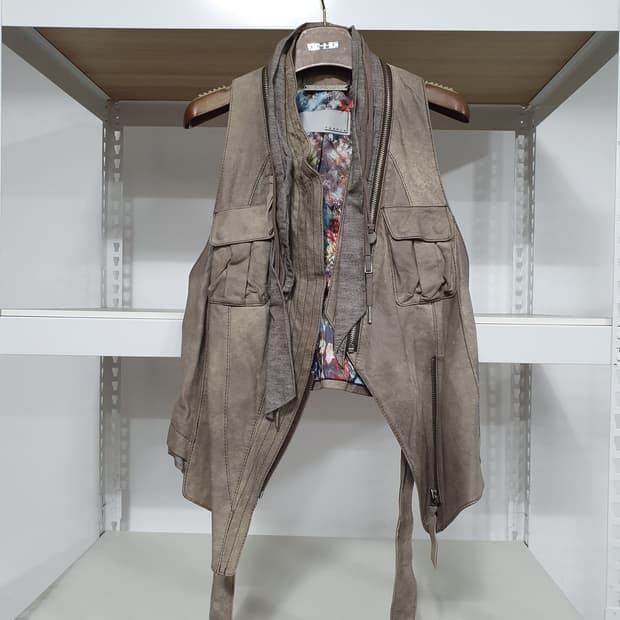 Tankus 그런지 램스킨 양가죽 베스트 조끼