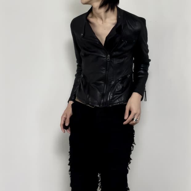 Zara short leather jacket