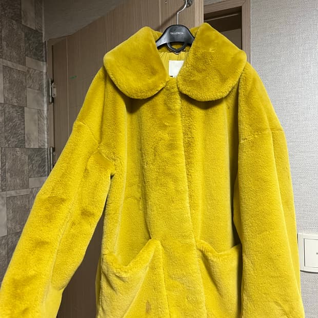 H&m 머스타드 빈티지 퍼 자켓