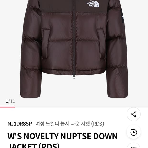 노스페이스 노벨티 눕시 패딩(코코아 브라운 색)