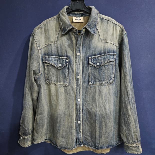 OURROOM 아워룸 네이비 남성 세미오버핏 100~105 데님 긴팔셔츠